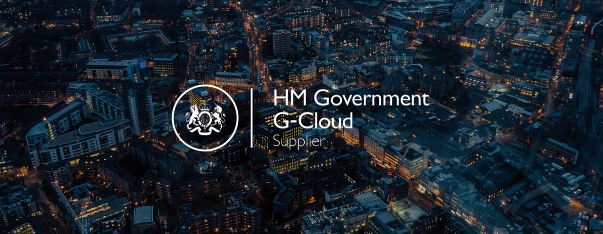 g-cloud 14 logo overlayed against uk city at night
