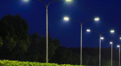 street with intelligent lighting