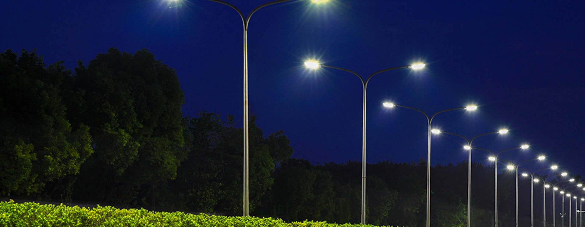 street with intelligent lighting