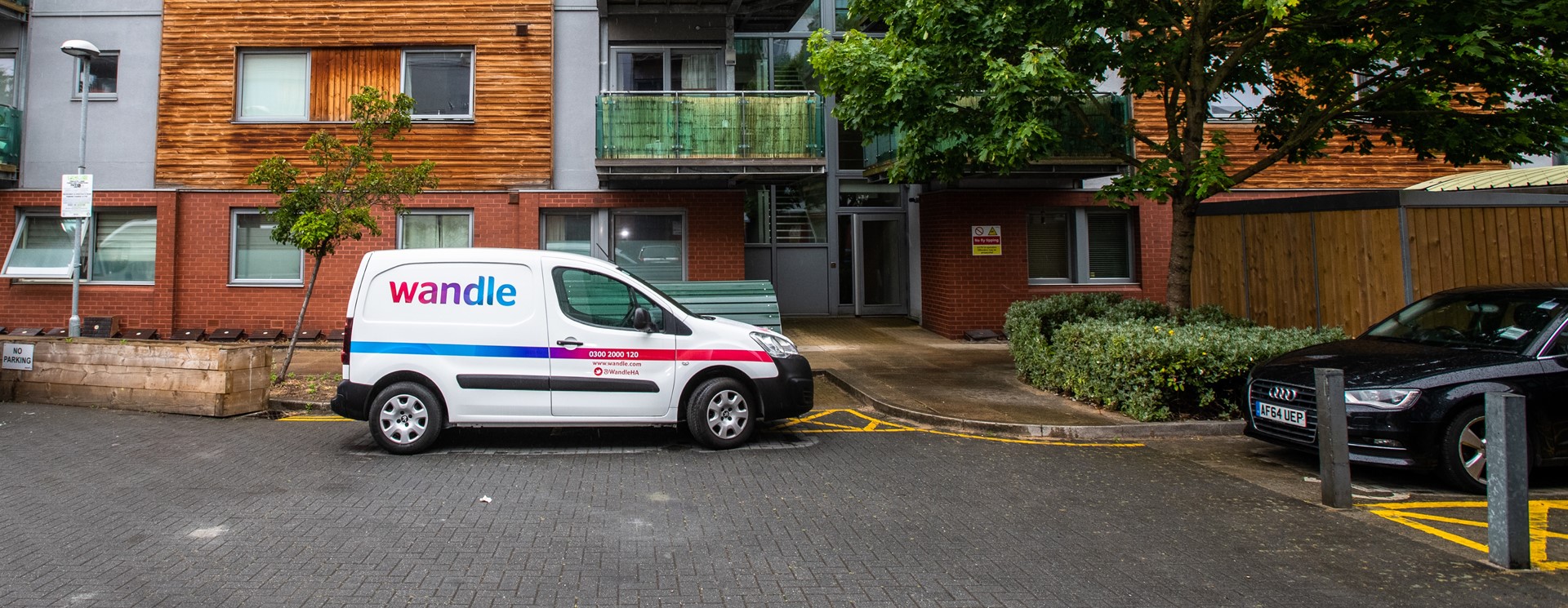 Outside of residence with smart housing iot technology